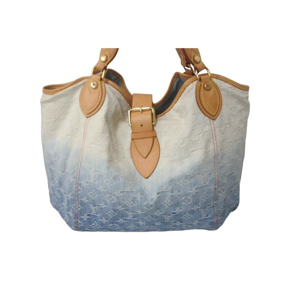 Louis Vuitton Handbags - Louis Vuitton Blue Monogram Denim White Tote Sunbeam Bag